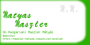 matyas maszler business card
