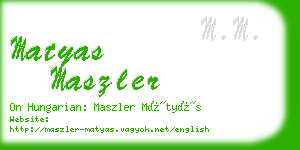 matyas maszler business card